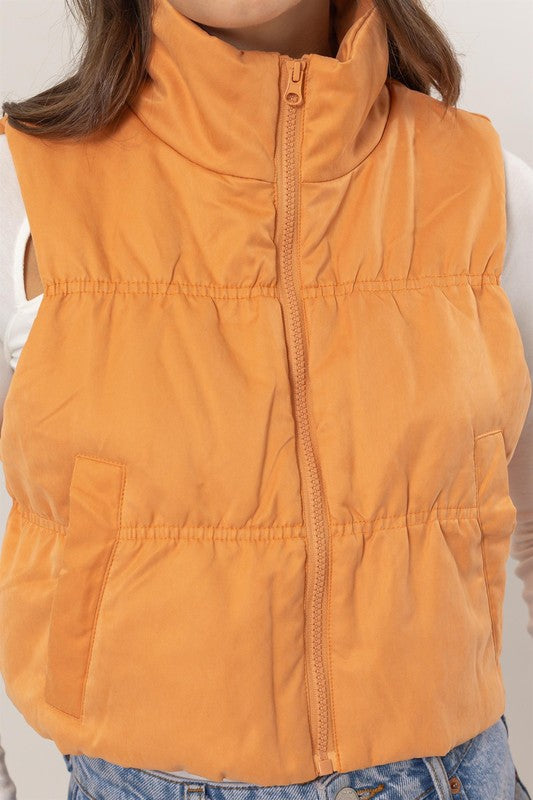 Zipper-Front Puffer Vest