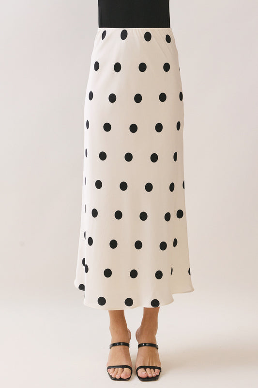 Polka Dot Print Maxi Skirt