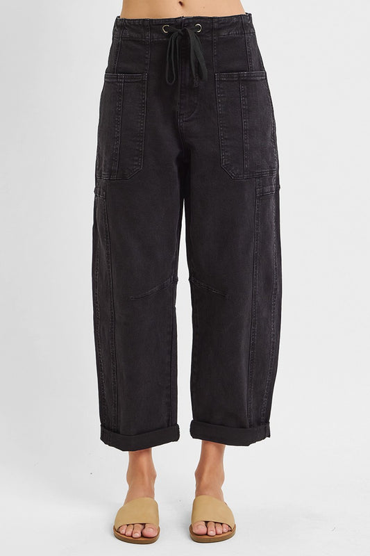 High-Rise Cargo Barrel Jean