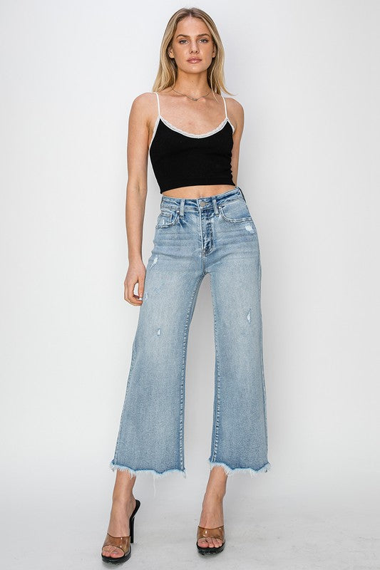 High Rise Front Pocket Ankle Jeans