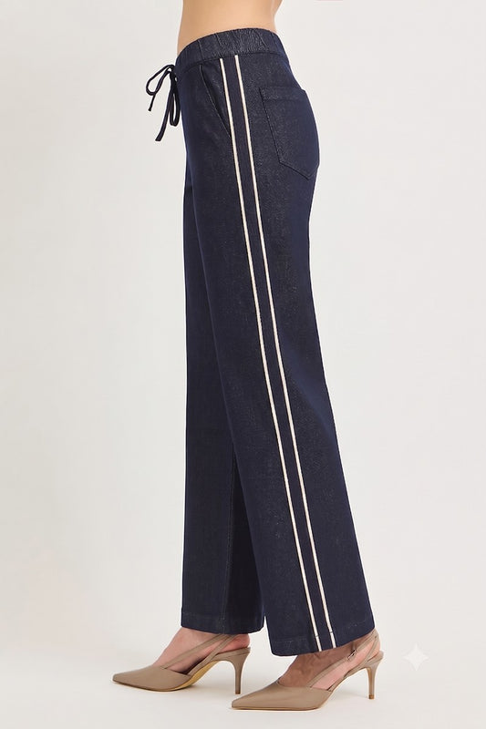 Wide Leg Side Striped Jean