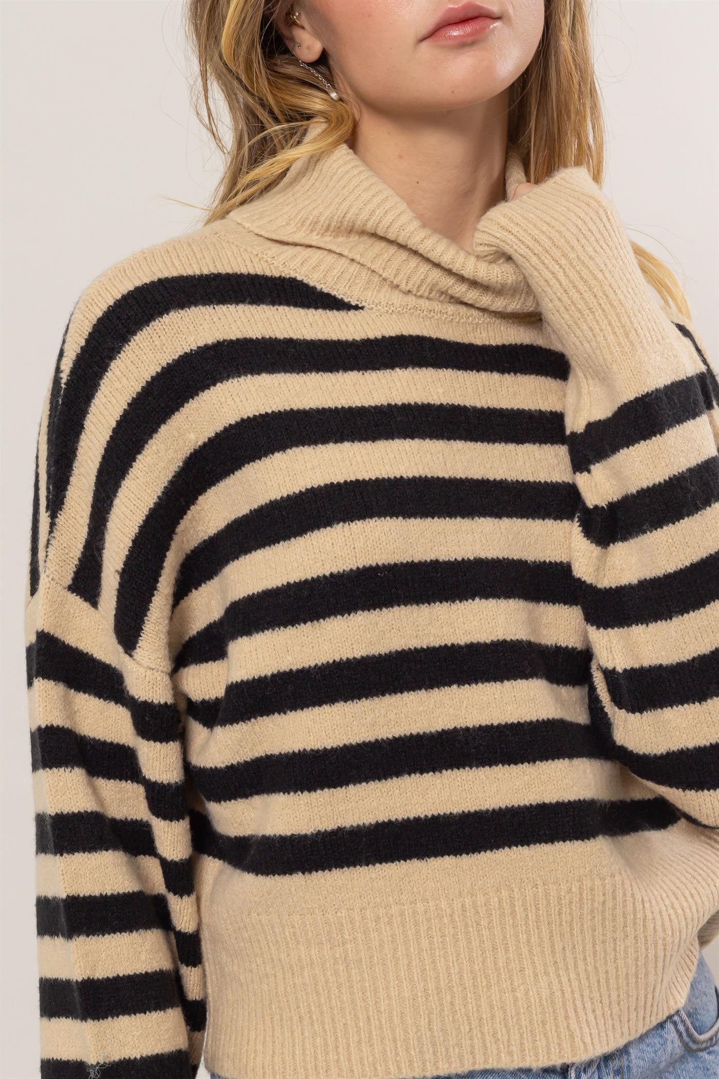 Striped Turtleneck Sweater