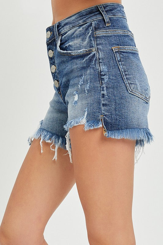 High Rise Dark Wash Shorts