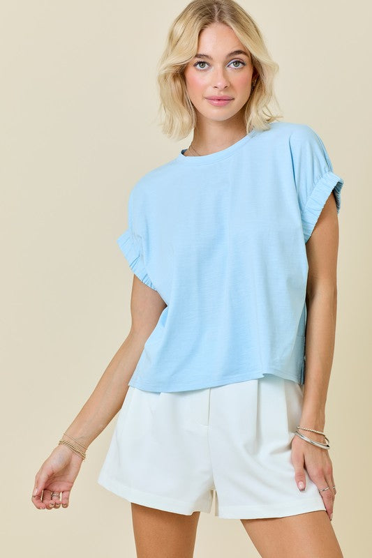 Oversized Top with Elastic Sleeve