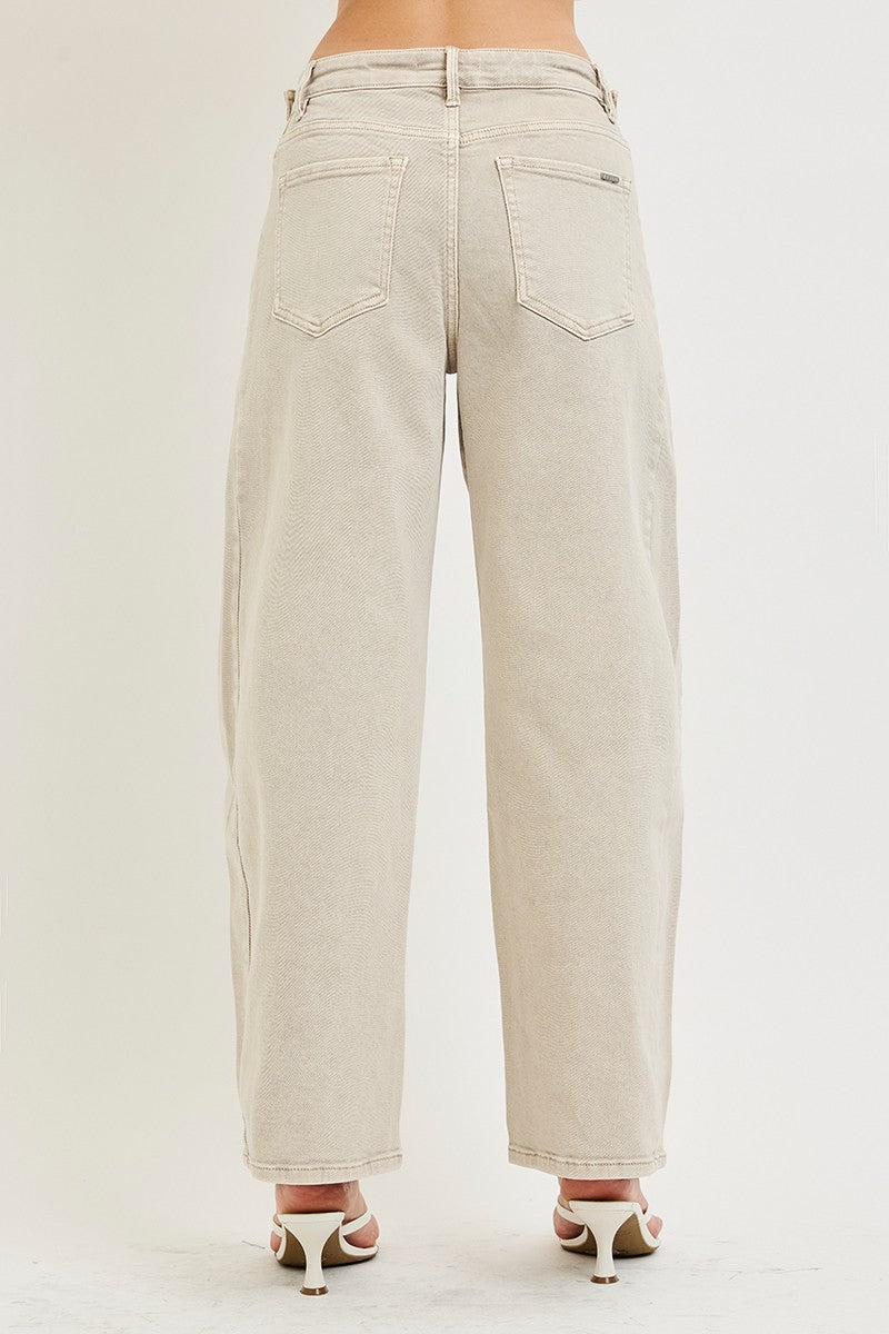 Slouchy Almond Barrel Jean