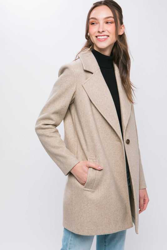 Fleece Single Breasted Coat