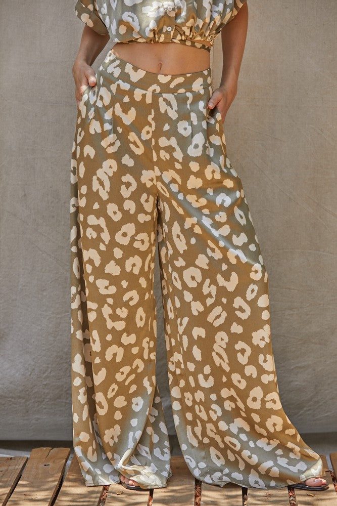 Leopard Wide Leg Pants