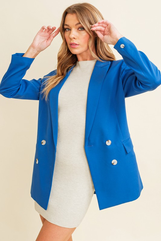 Colorful Buttoned Oversized Blazer