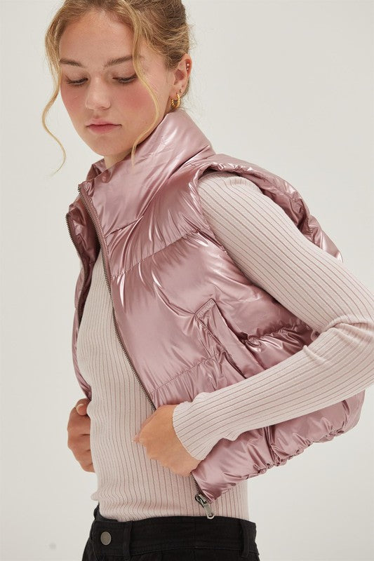 Metallic Puffer Vest