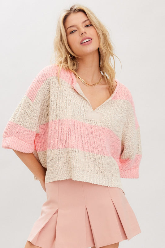 Striped Cropped Sweater