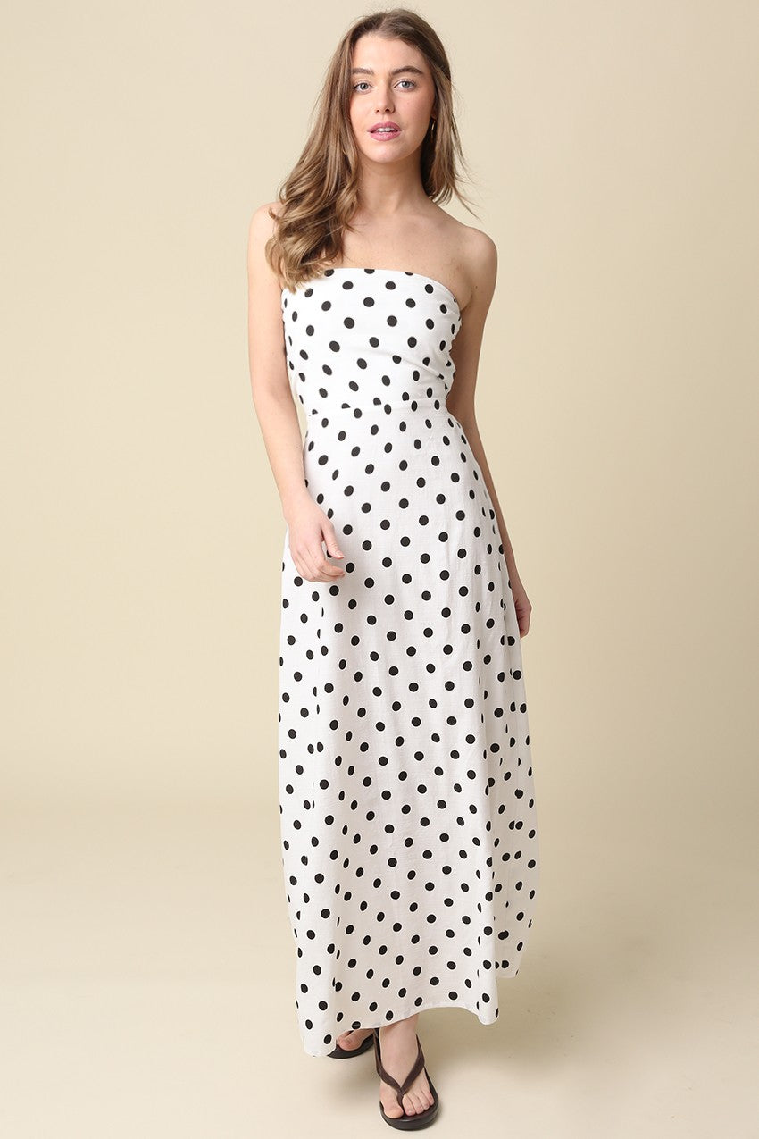 Strapless Polka Dot Dress