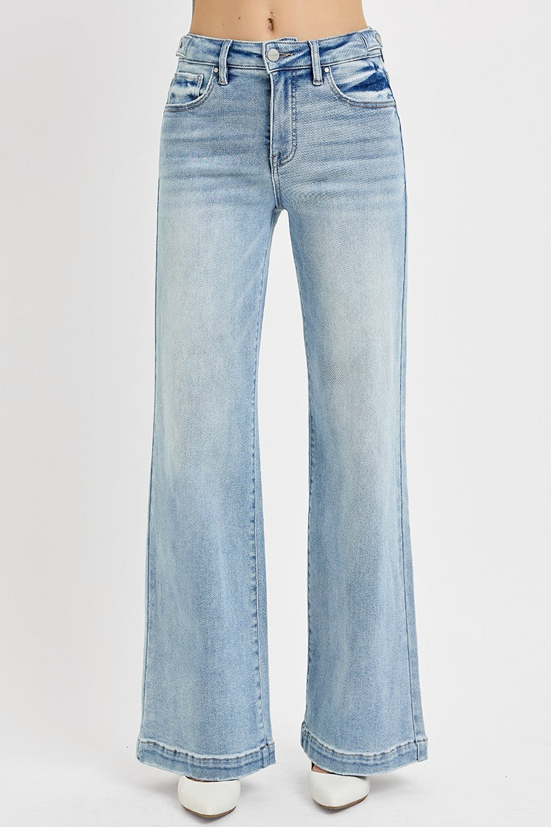 High Rise Long Wide Leg Jean