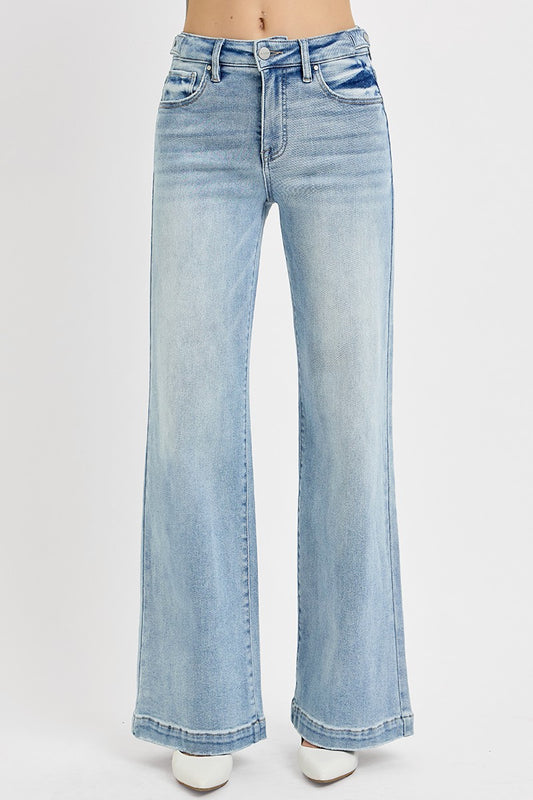 High Rise Long Wide Leg Jean