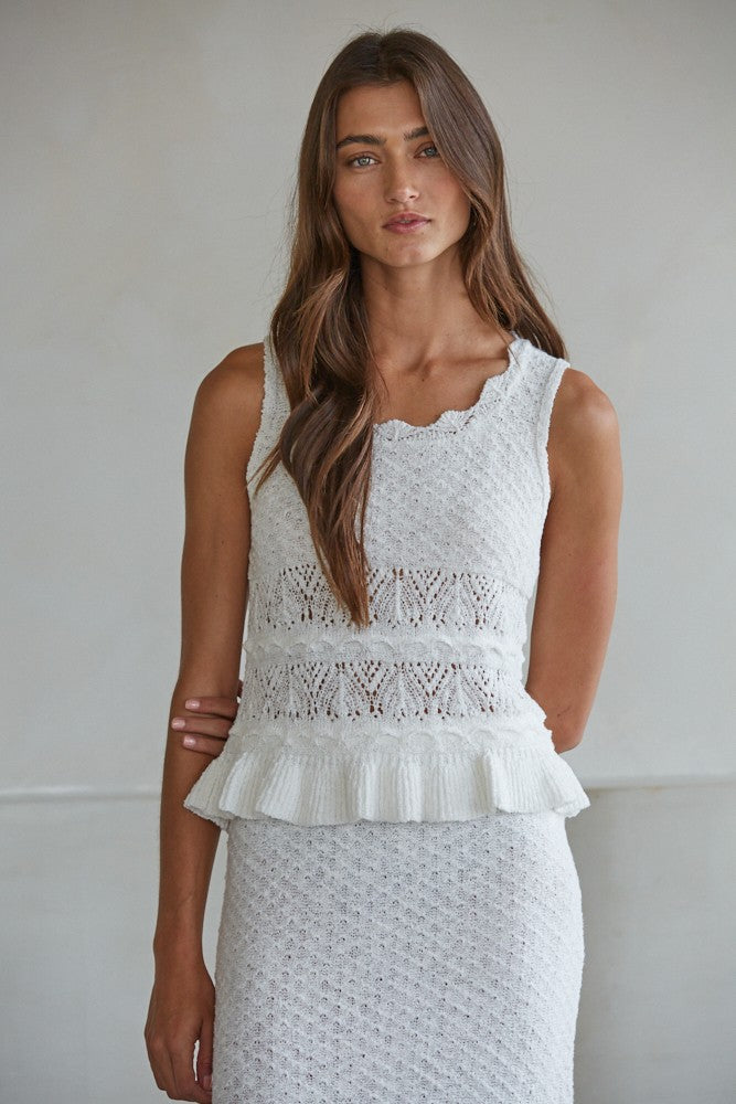 Knit Ruffle Hem Tank