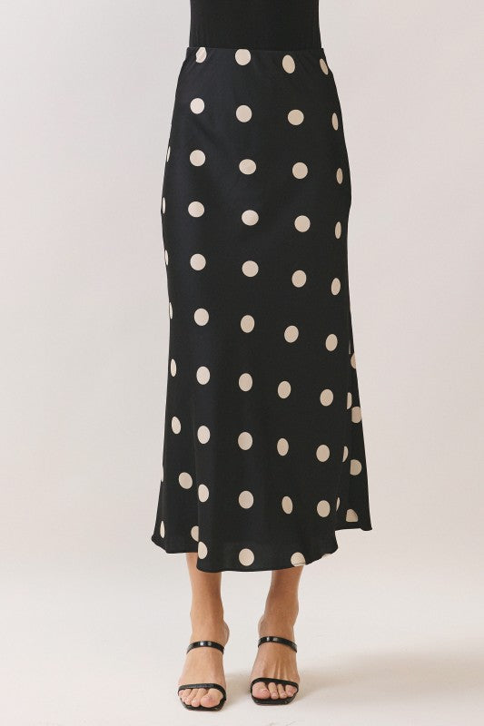 Polka Dot Print Maxi Skirt