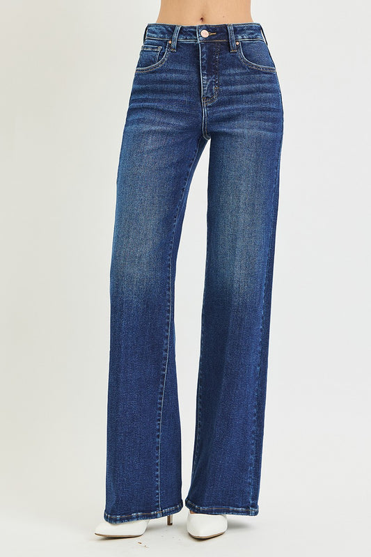 High-Rise Crease Line Jeans