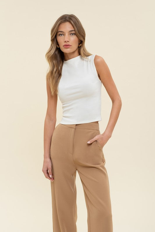 Mock Neck Cropped Top