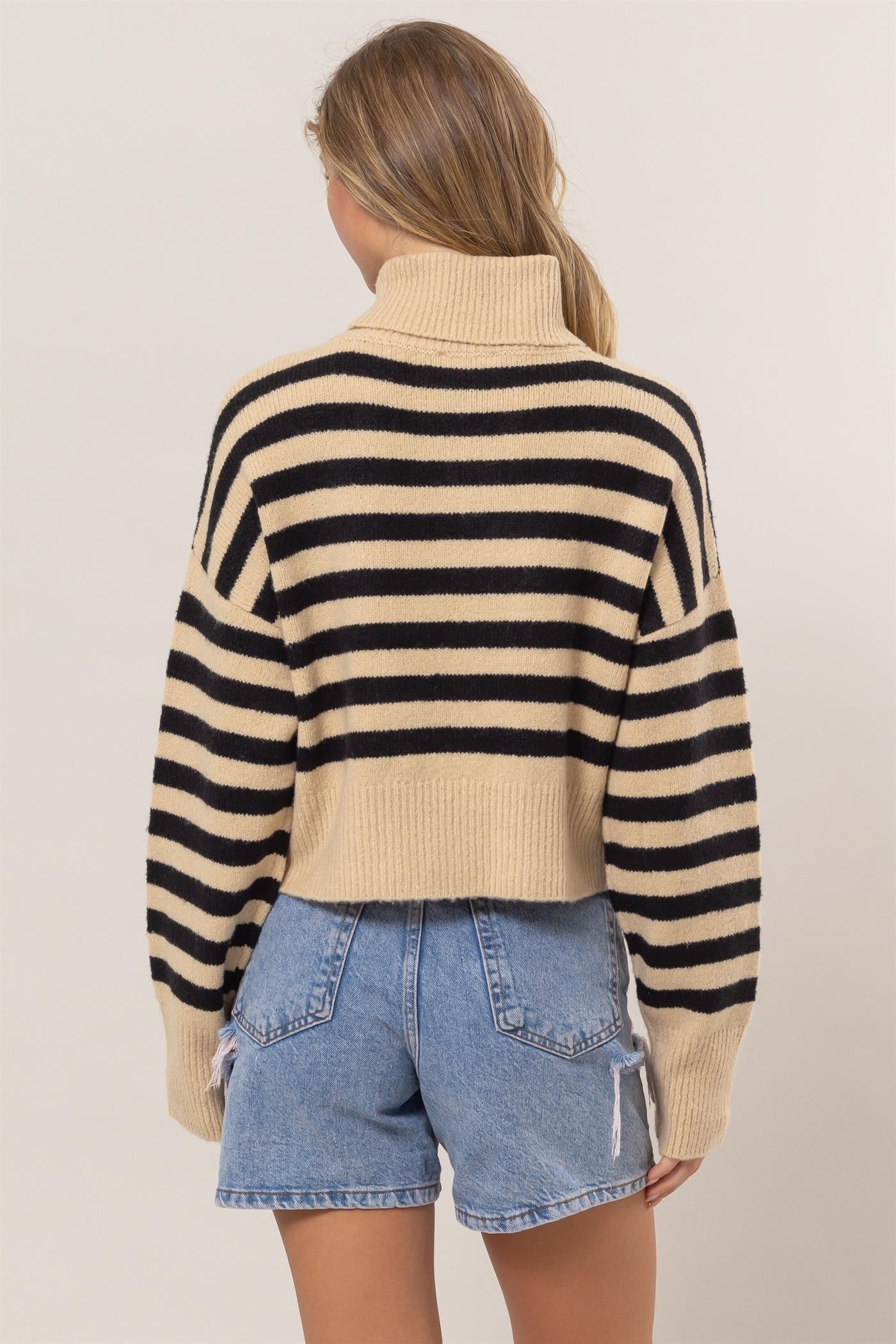 Striped Turtleneck Sweater