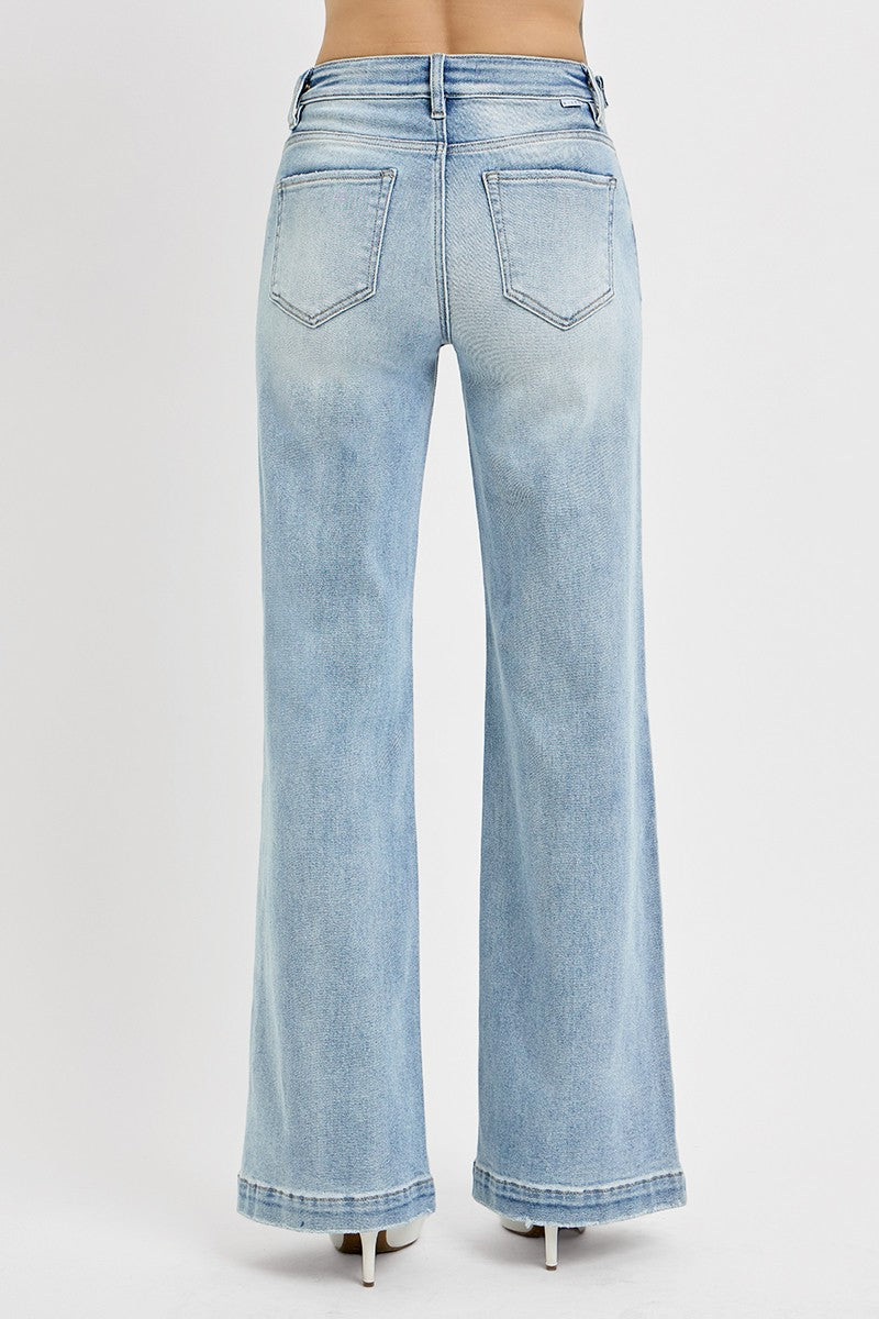 High Rise Long Wide Leg Jean