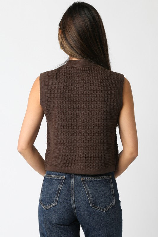 Button-Front Knit Vest