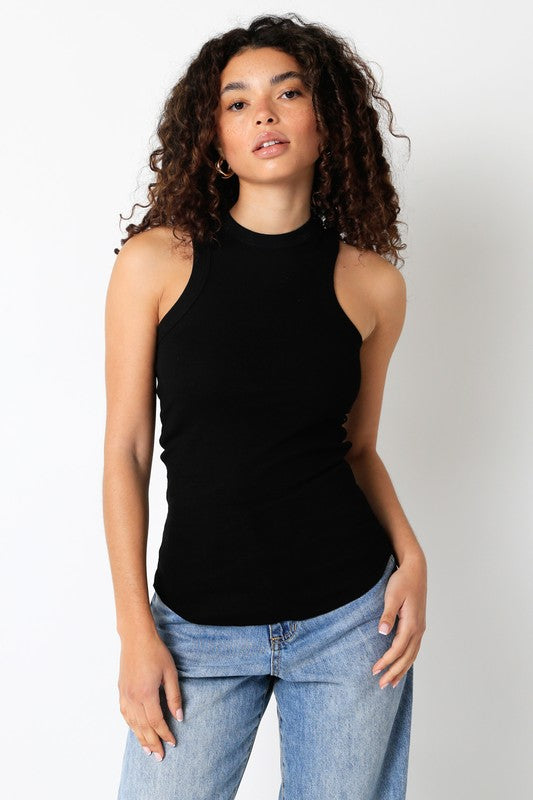 Ribbed Halter Neck Tank