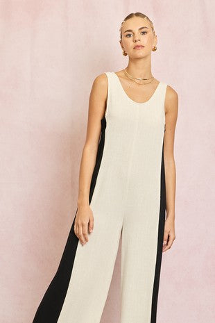 Linen Contrast Jumpsuit