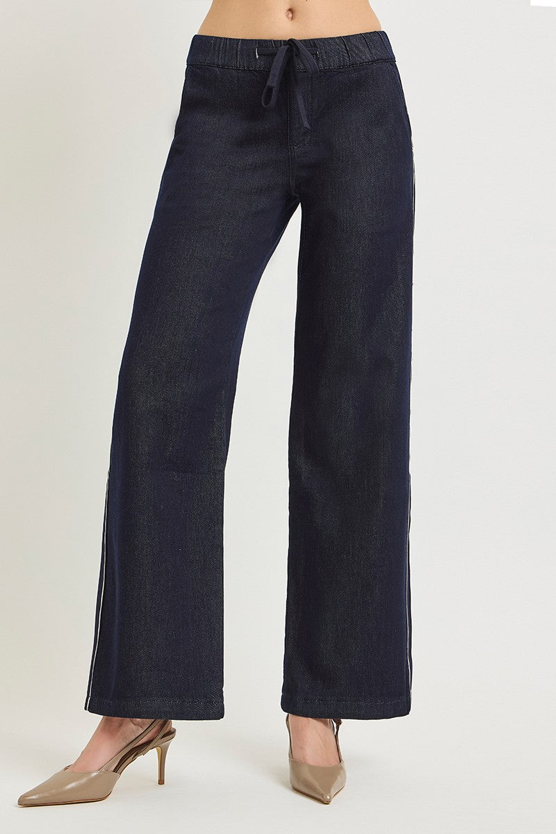 Wide Leg Side Striped Jean