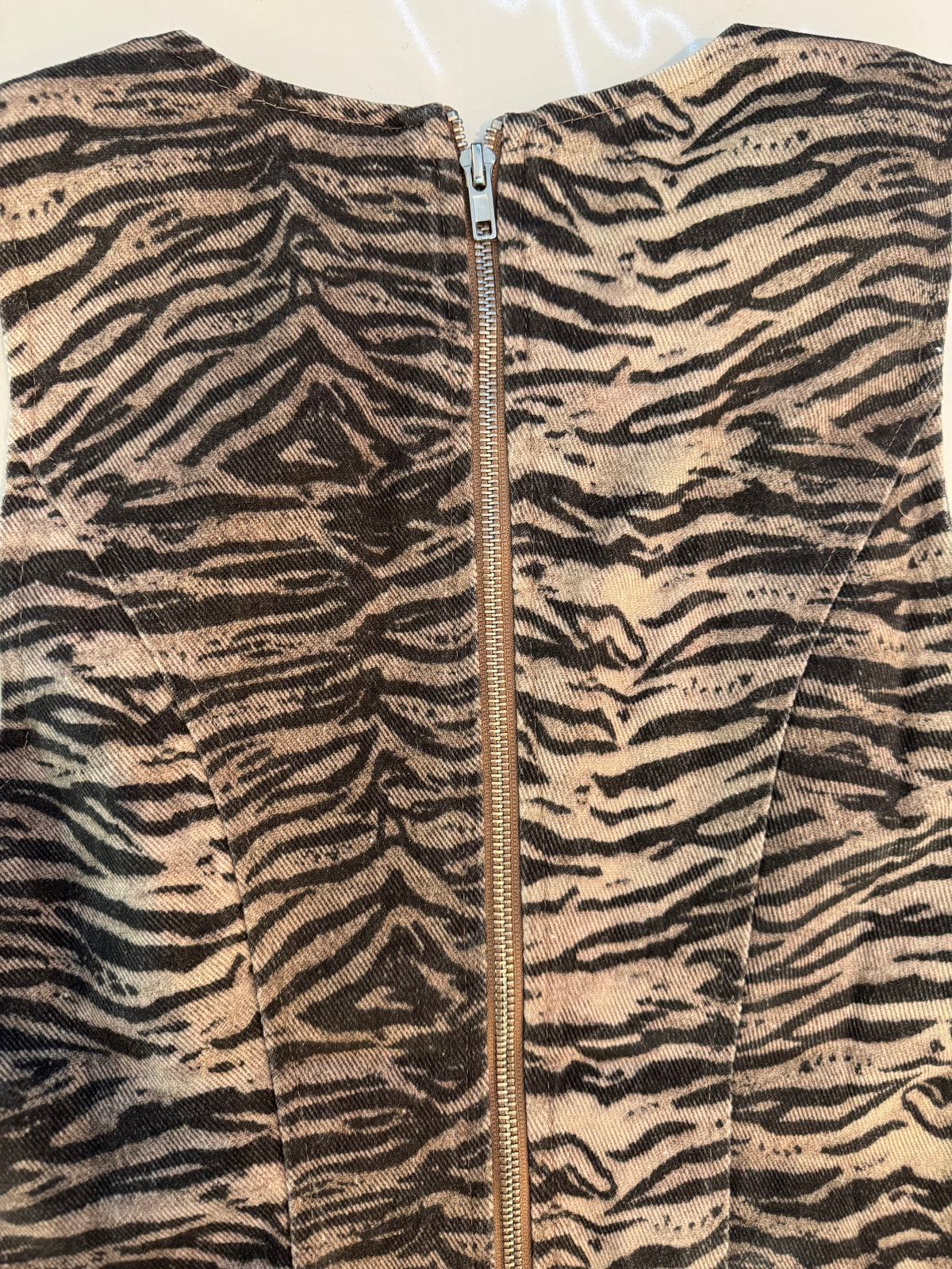 Sleeveless Zebra Print Top