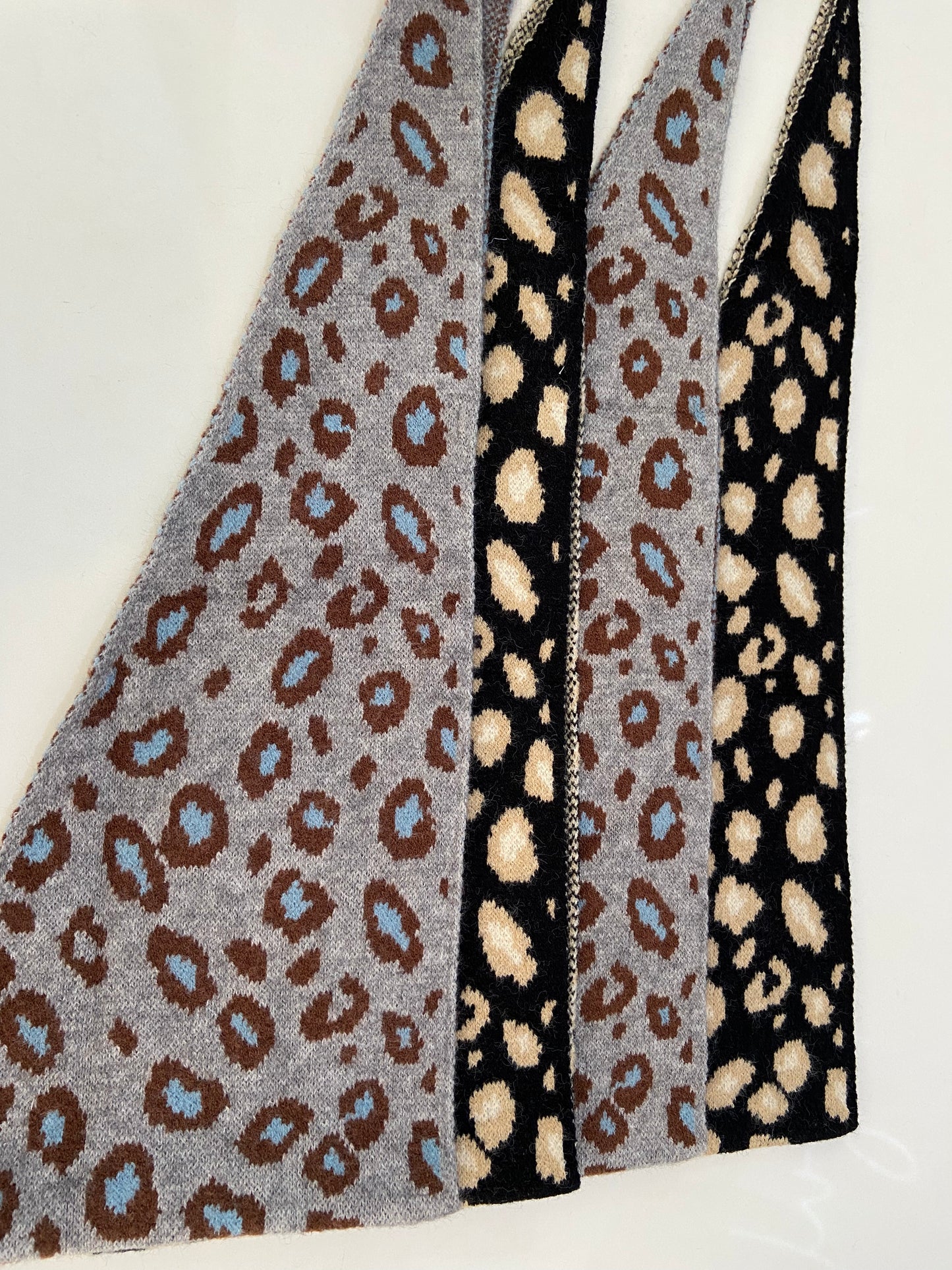 Leopard Print Knit Scarf
