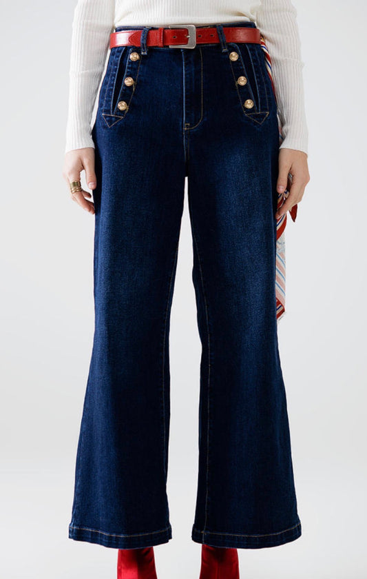 Marine Dark Wide Leg Jean