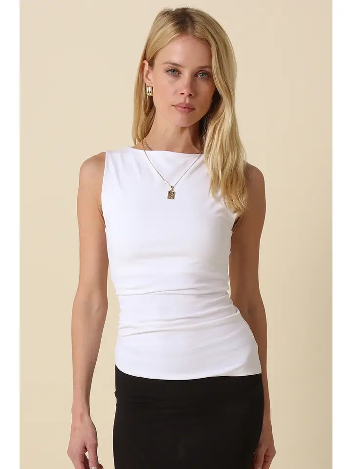 Asymmetrical Boat Neck Tank
