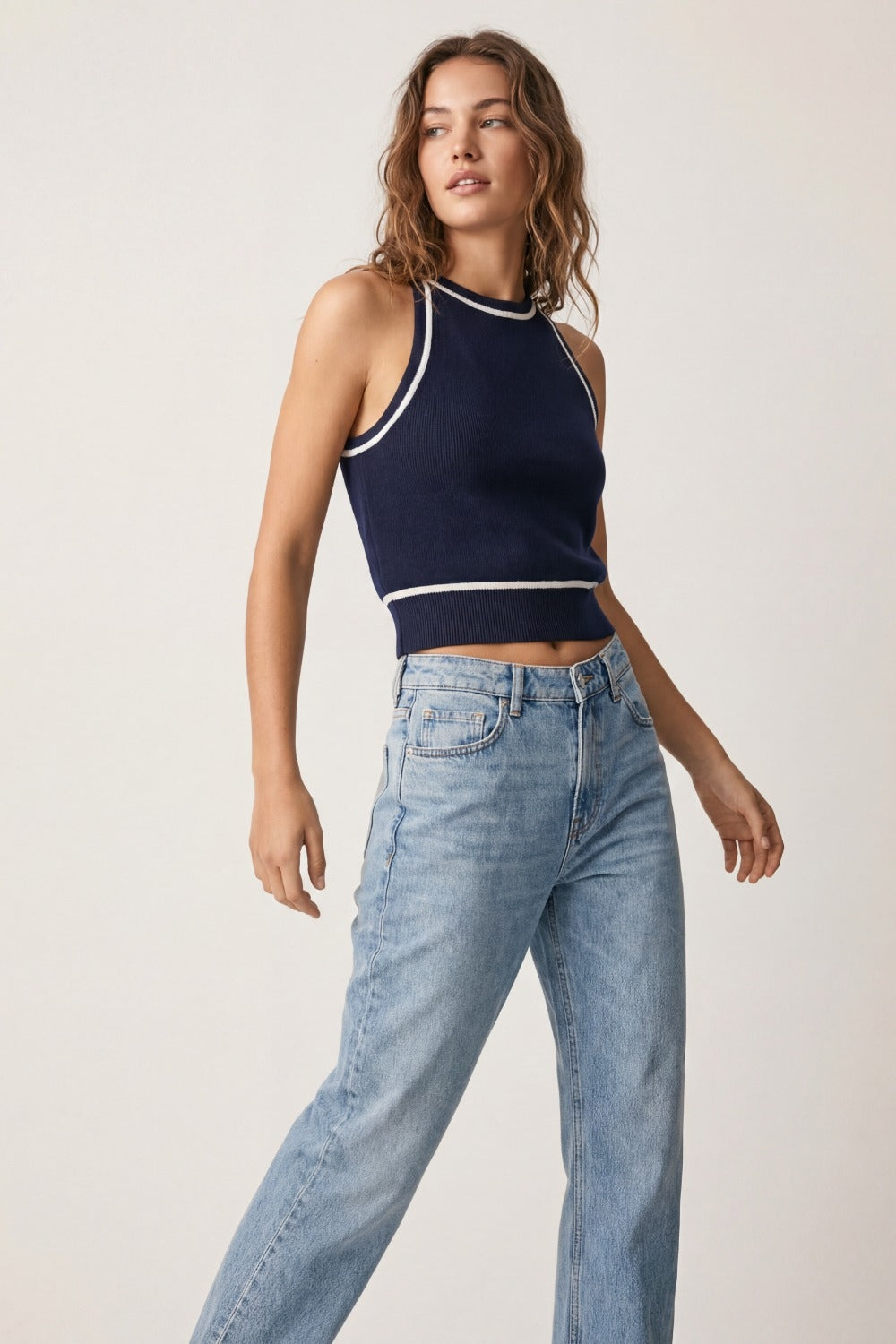 Crop Sleeveless Sweater