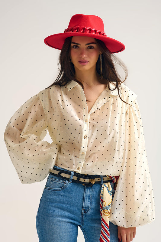 Sheer Polka Dot Blouse