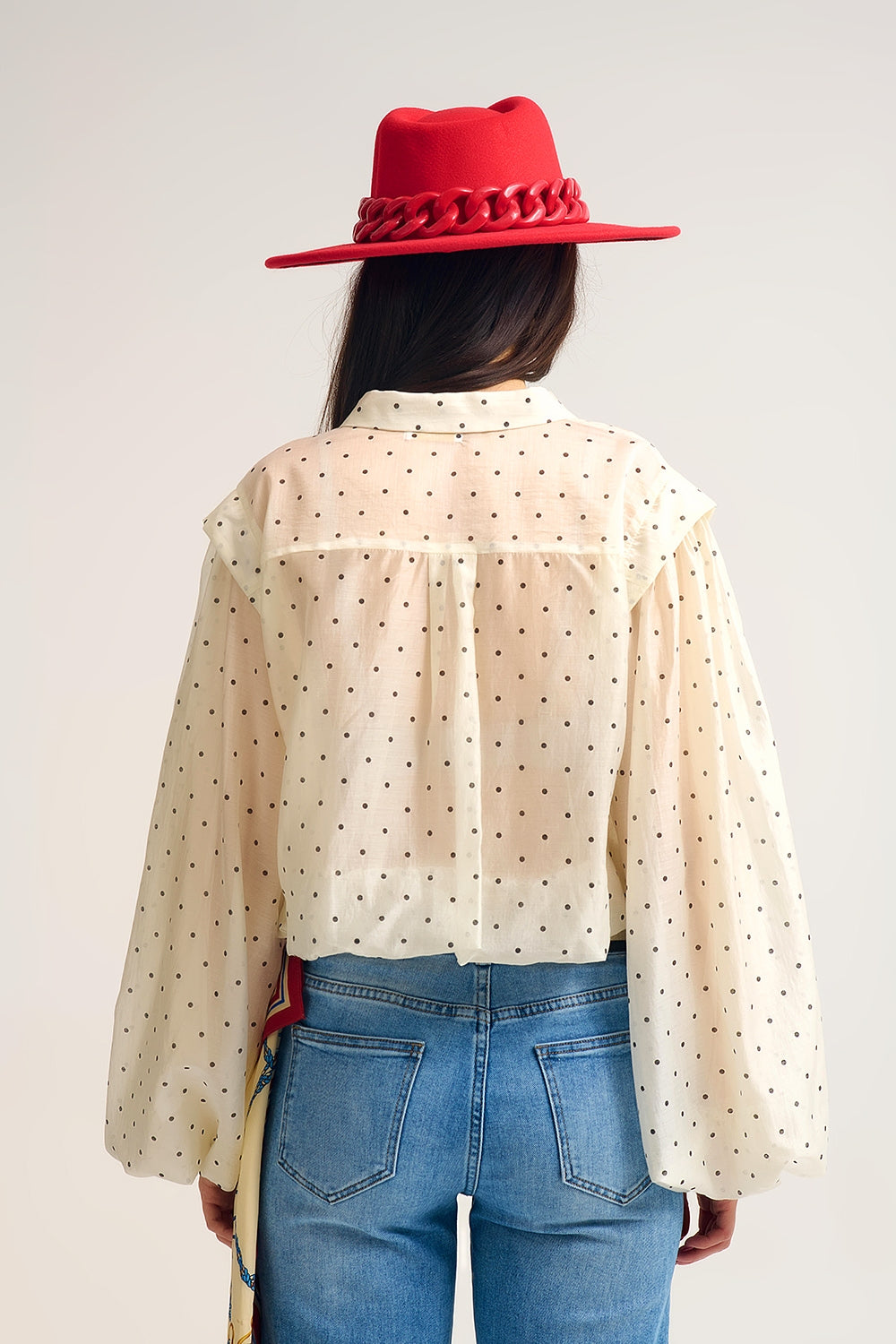 Sheer Polka Dot Blouse