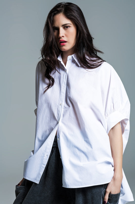 Oversized Short Sleeve Blouse