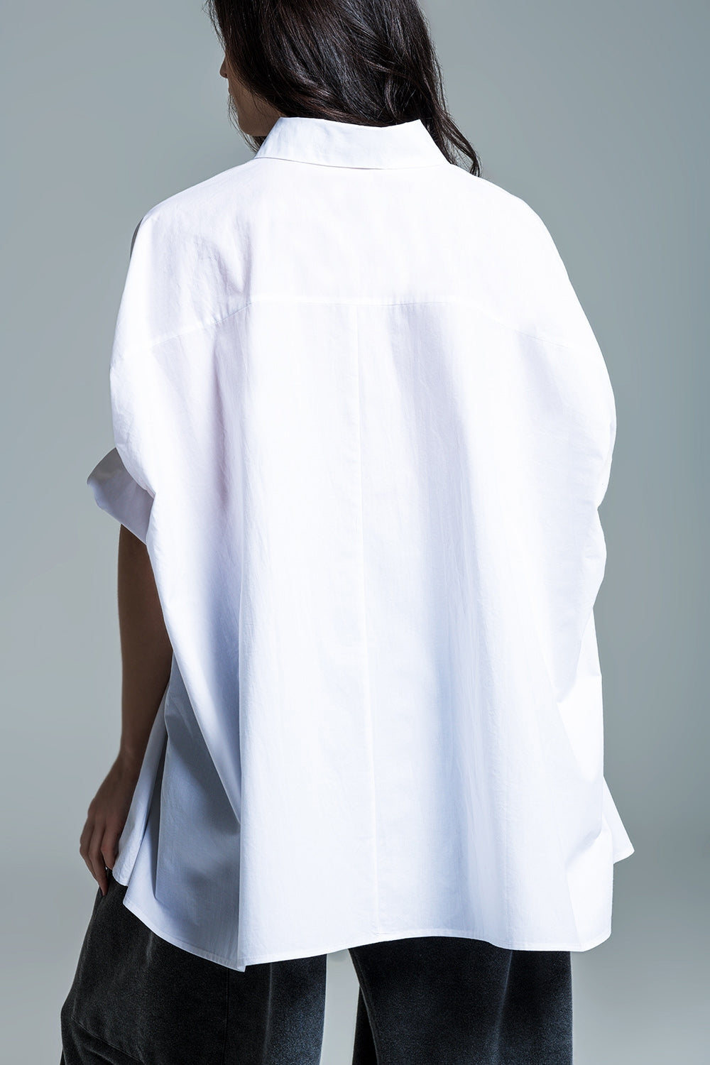 Oversized Short Sleeve Blouse
