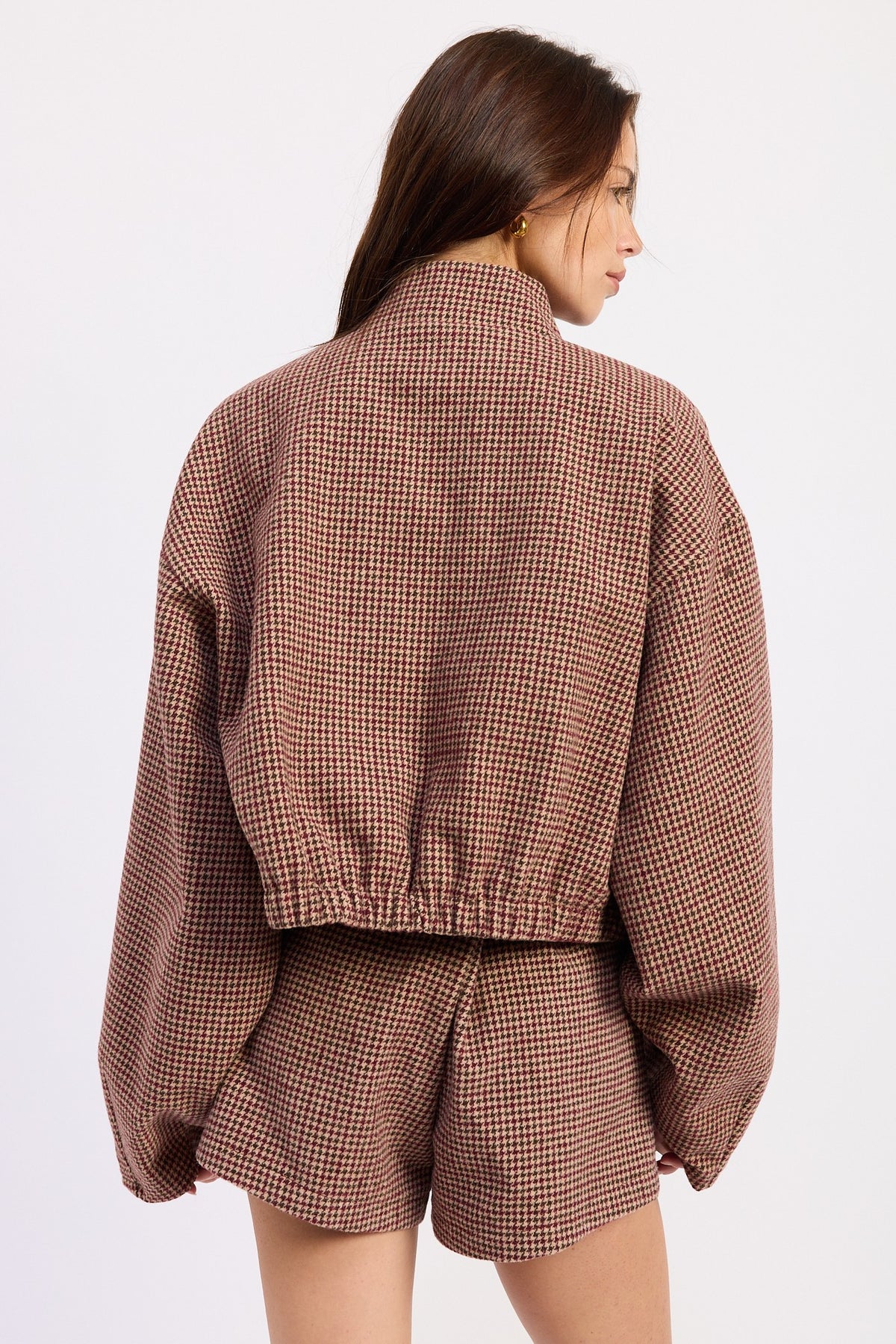 Houndstooth Collared Jacket