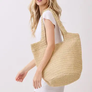 Braided Tan Tote Bag