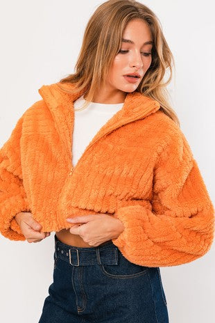 Boxy Fleece Crop Jacket