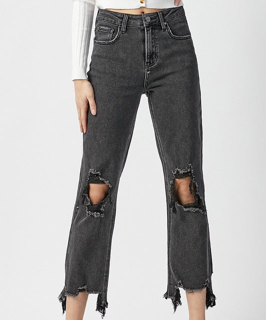High-Rise Straight Crop Jeans