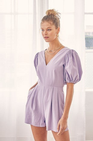 Lavender Back Tie Romper