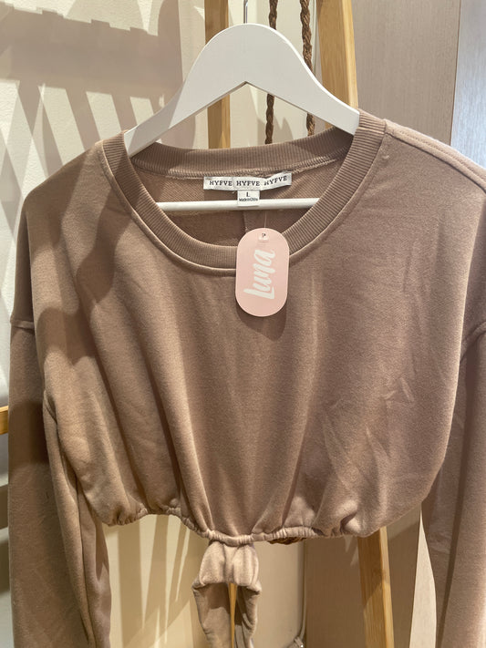 Cropped Mocha Pullover