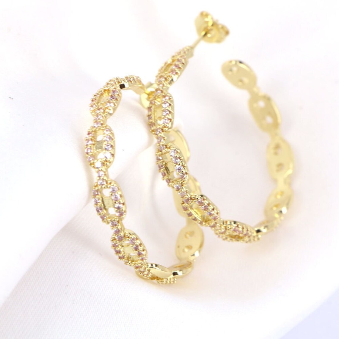 Chain Gold Hoops
